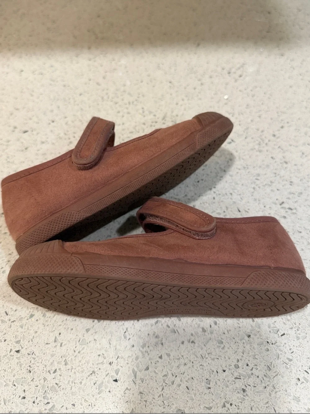 Girls Mary Jane Dress Shoes in Brown with Hook-and-Loop Strap